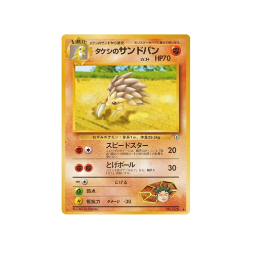 Brock's Sandslash Gym 1 No.028 Card