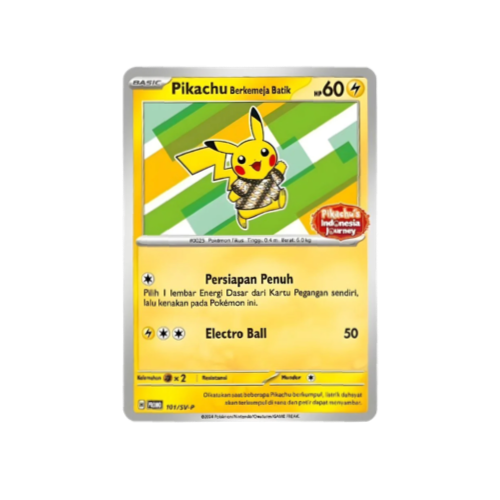 Pikachu Indonesia Journey Promo 101/SV-P Card ⭐️ (Sealed)